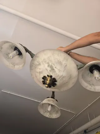 Lámpara de techo cristal y metal