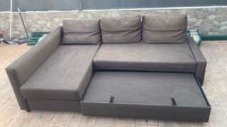 Sofá Cama Chaiselongue Gris/Marrón