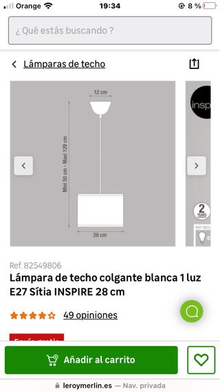 Lámpara de techo blanca