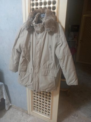Giaccone parka uomo beige e marrone