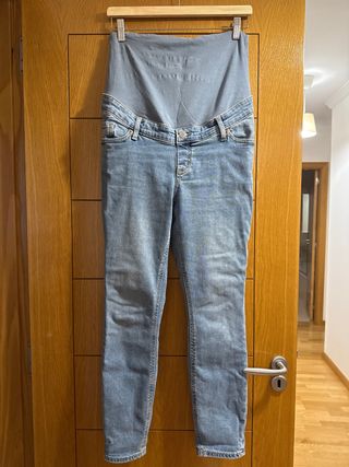 Pantalón vaquero premamá azul