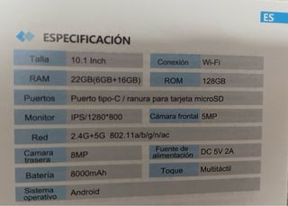 Tablet dghrti TAB30 Negra