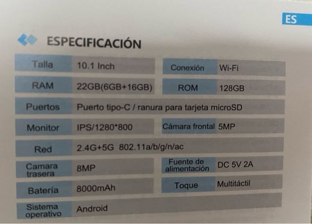 Tablet dghrti TAB30 Negra