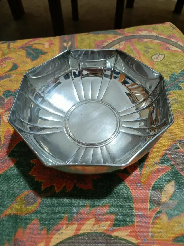 Porta bonbon ottagonale in argento 800