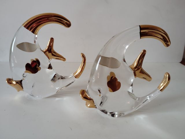 Pez de Cristal Murano con detalles dorados