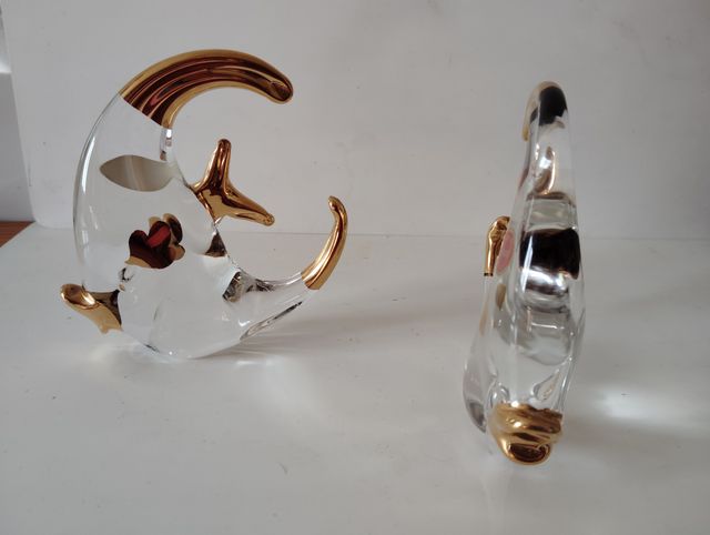 Pez de Cristal Murano con detalles dorados