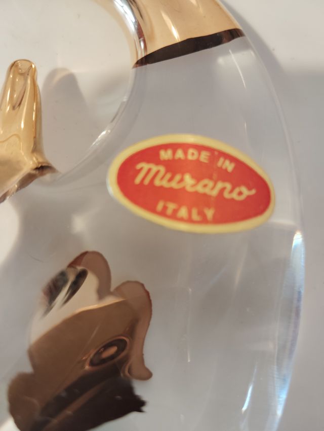 Pez de Cristal Murano con detalles dorados