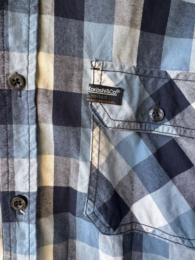 Camisa Koroshi cuadros azul y blanco Talla L