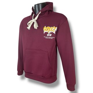 Burgundy Street Hoodie XL -Men's Casual Sweatshirt