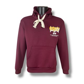 Burgundy Street Hoodie XL -Men's Casual Sweatshirt