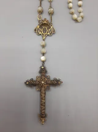 Rosario s. XIX con cruz de filigrana cordobesa