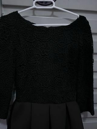 Vestido negro flores 36
