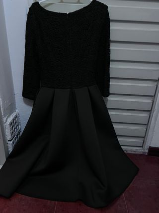 Vestido negro flores 36