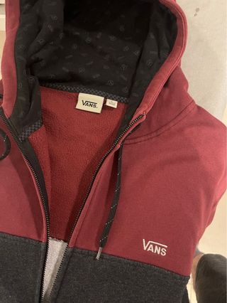 Sudadera Vans Granate y Gris oscuro Talla L 