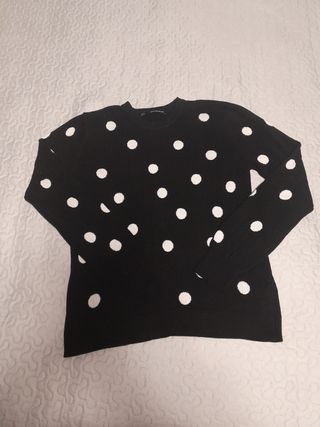 Jersey Sfera Negro Lunares Blancos