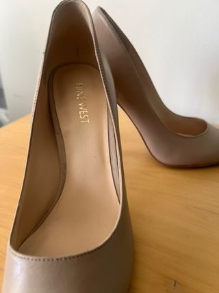 Zapatos Nine West piel tacón beige