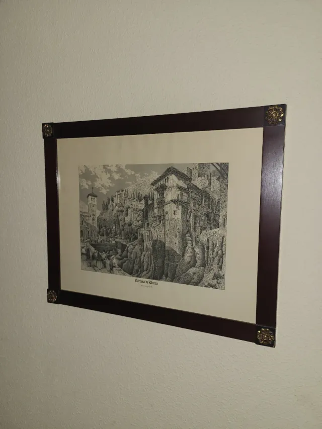 Cuadro plumilla paisaje urbano