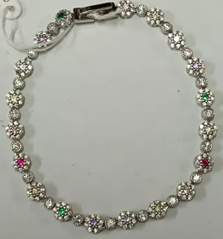 Pulsera Plata 925mls Circonitas Multicolor