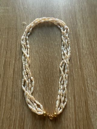 Collana 5 fili perle acqua dolce