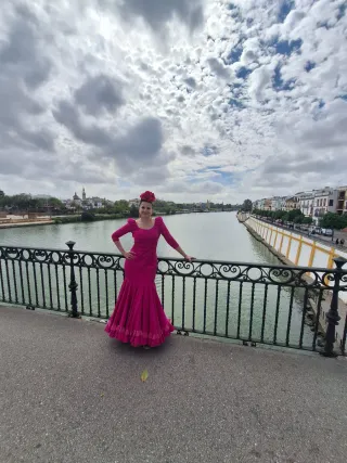 Traje de flamenca rosa