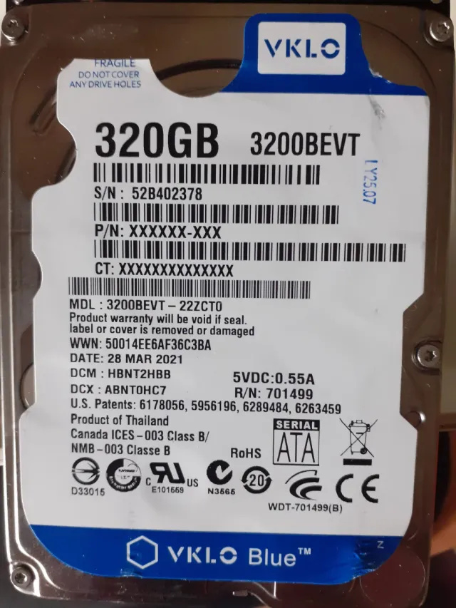 Disco Duro Interno 2'5  320GB