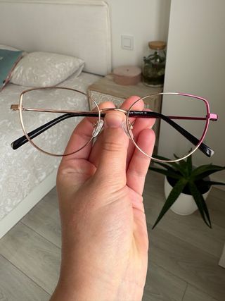 Gafas de titanio mujer oro y rosa