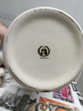 Jarrón Cerámica Panda Flores Beige