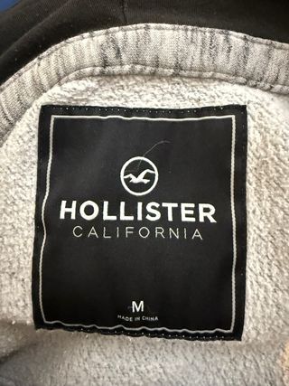 Felpa Hollister grigia e bianca con zip