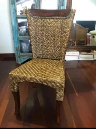 Sillas de ratán y madera (unidades 4)