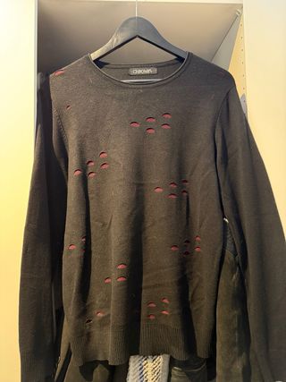 Maglioncino Chrome nero con dettagli rossi