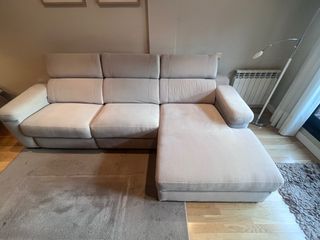 Sofá chaiselongue eléctrico beige