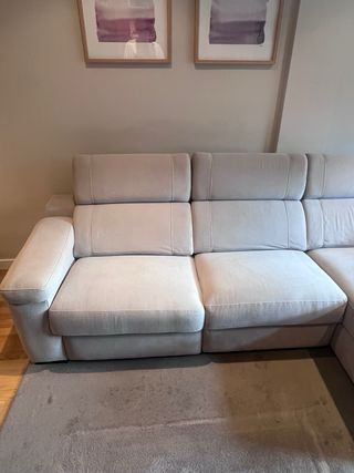 Sofá chaiselongue eléctrico beige