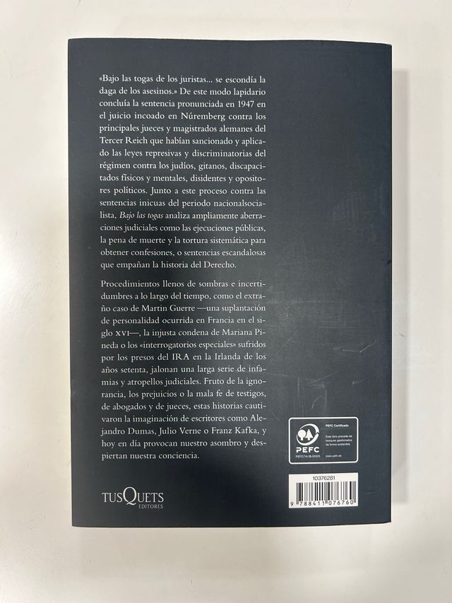 Bajo las togas Errores judiciales y otras infamias