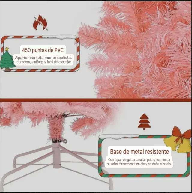 Albero di Natale Rosa 150 cm