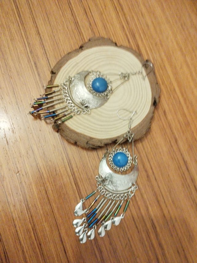 Pendientes con piedra azul