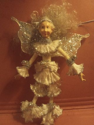 Duende de Navidad Plateado y Blanco