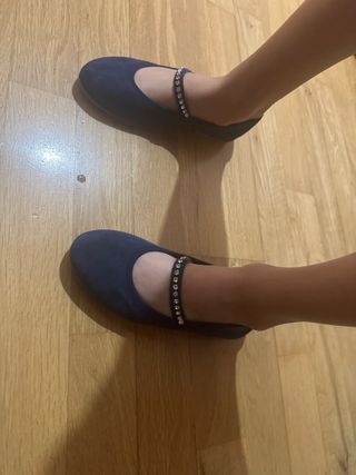 Bailarinas azules con pedrería talla 33