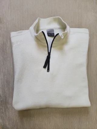 Maglia Nike mezza zip bianca