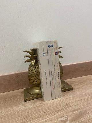 Divisorio per libri dorato a forma di ananas