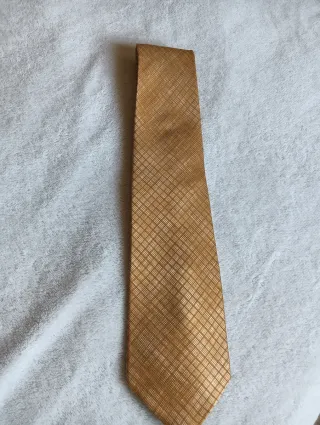 Corbata de caballero marrón y dorada