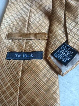 Corbata de caballero marrón y dorada