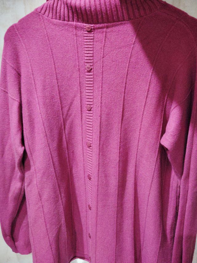 Jersey cuello alto mujer rosa