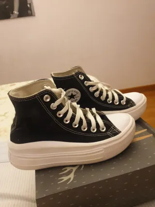 Converse plataforma negras talla 36