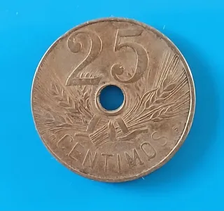 4 Monedas 25 Céntimos República 1935