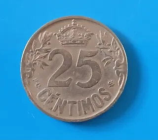 4 Monedas 25 Céntimos República 1935