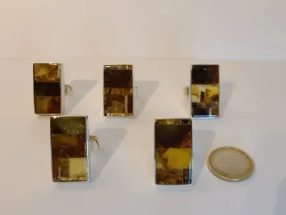 Anillos Plata y Ámbar Ajustables