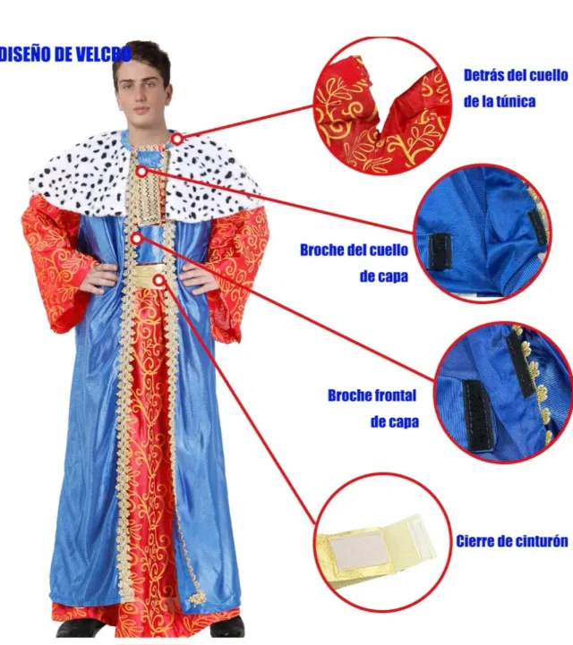 Disfraz Rey Mago Talla L barba y peluca