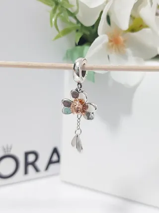 Charm Pandora Pájaro Azul y Rosa
