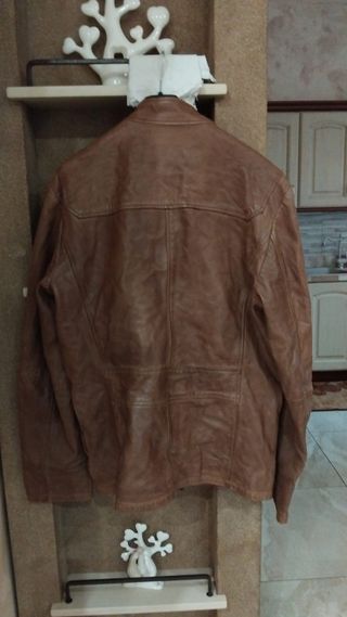 Giubbotto uomo pelle Hugo Boss marrone