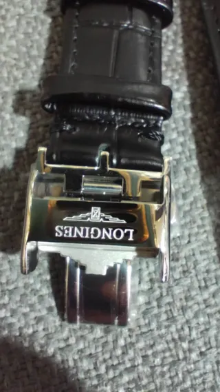 Brazalete Piel Longines 20mm Negro/Plata